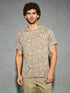 Men Self Design Slim Fit Crew Neck T-shirt with DOUBLE COOL