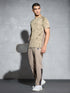 Men Self Design Slim Fit Crew Neck T-shirt with DOUBLE COOL