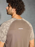 Men Self Design Slim Fit Crew Neck T-shirt with DOUBLE COOL