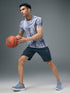 Men Self Design Slim Fit Crew Neck T-shirt with DOUBLE COOL