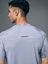 Men Self Design Slim Fit Crew Neck T-shirt with DOUBLE COOL
