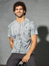 Men Self Design Slim Fit Crew Neck T-shirt with DOUBLE COOL