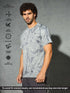 Men Self Design Slim Fit Crew Neck T-shirt with DOUBLE COOL