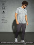Men Self Design Slim Fit Crew Neck T-shirt with DOUBLE COOL