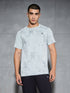 Men Self Design Slim Fit Crew Neck T-shirt with DOUBLE COOL