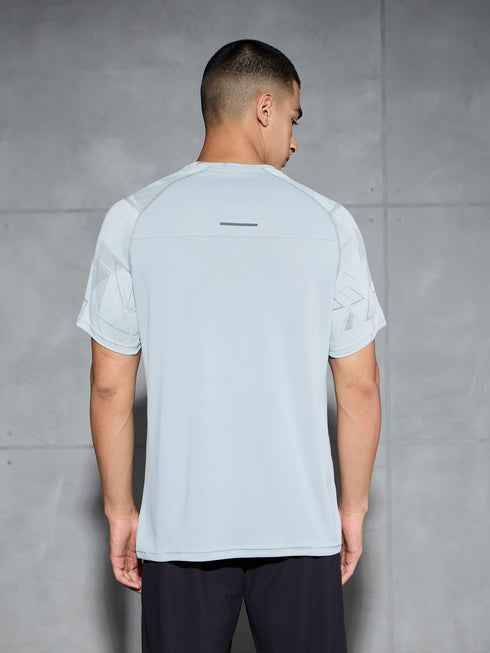 Men Self Design Slim Fit Crew Neck T-shirt with DOUBLE COOL