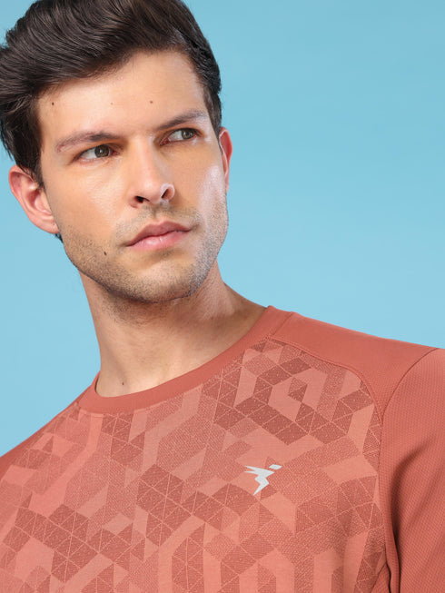 Men Slim Fit Crew Neck T-shirt with DOUBLE COOL