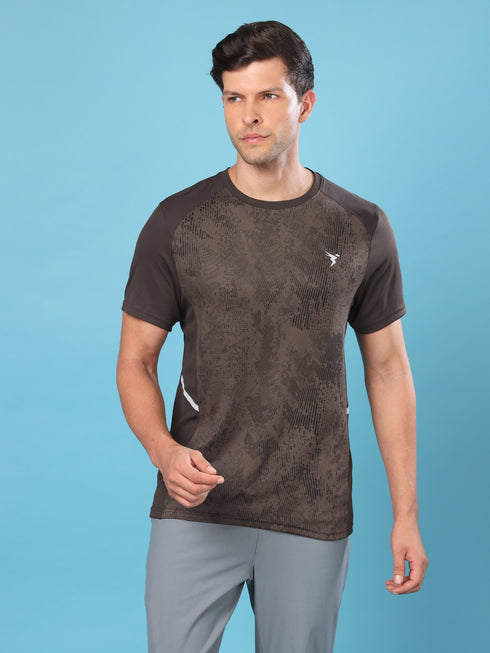 Men Slim Fit Crew Neck T-shirt with DOUBLE COOL