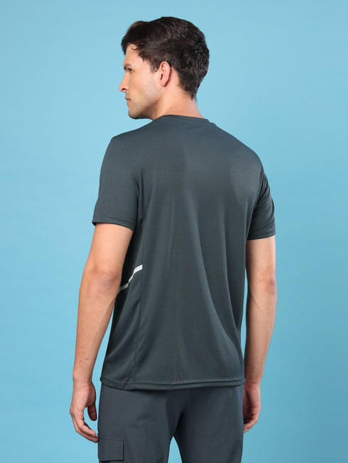 Men Slim Fit Crew Neck T-shirt with DOUBLE COOL