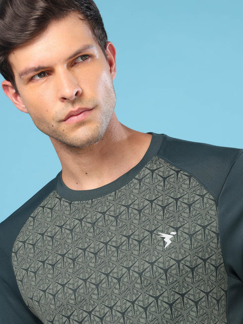 Men Slim Fit Crew Neck T-shirt with DOUBLE COOL