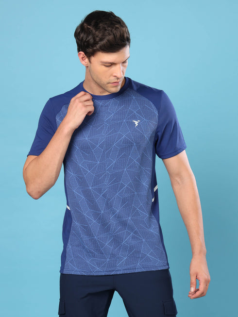 Men Slim Fit Crew Neck T-shirt with DOUBLE COOL