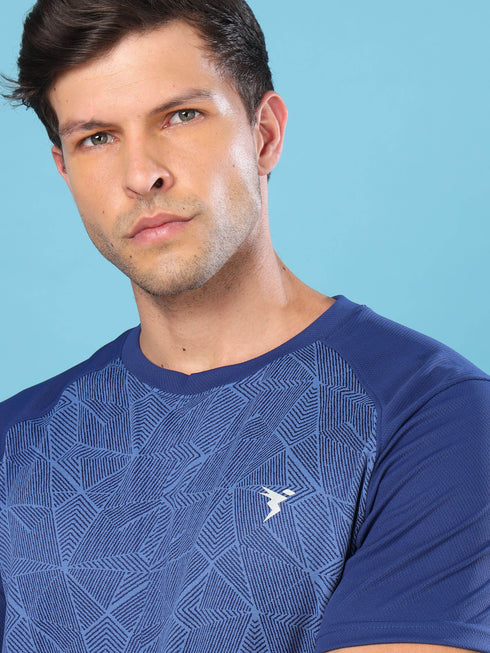 Men Slim Fit Crew Neck T-shirt with DOUBLE COOL