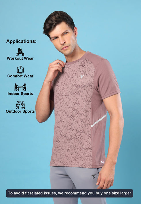 Men Slim Fit Crew Neck T-shirt with DOUBLE COOL