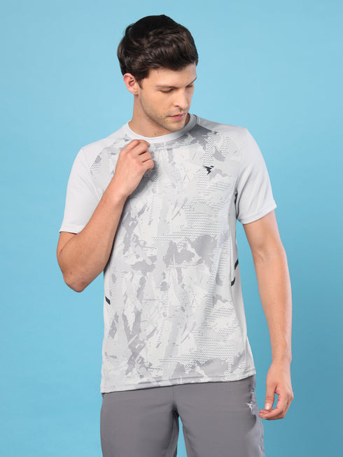 Men Slim Fit Crew Neck T-shirt with DOUBLE COOL