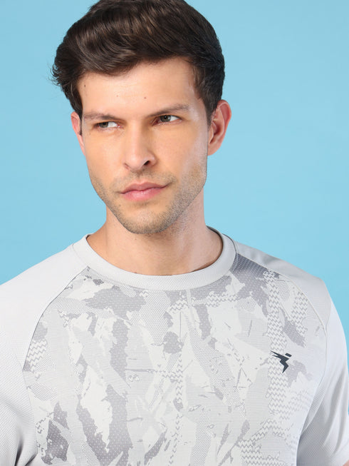 Men Slim Fit Crew Neck T-shirt with DOUBLE COOL