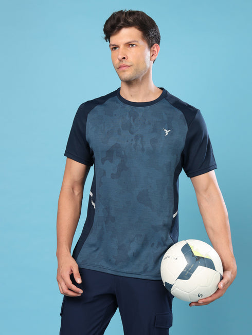 Men Slim Fit Crew Neck T-shirt with DOUBLE COOL