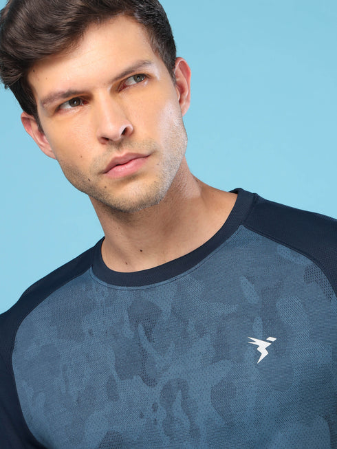 Men Slim Fit Crew Neck T-shirt with DOUBLE COOL