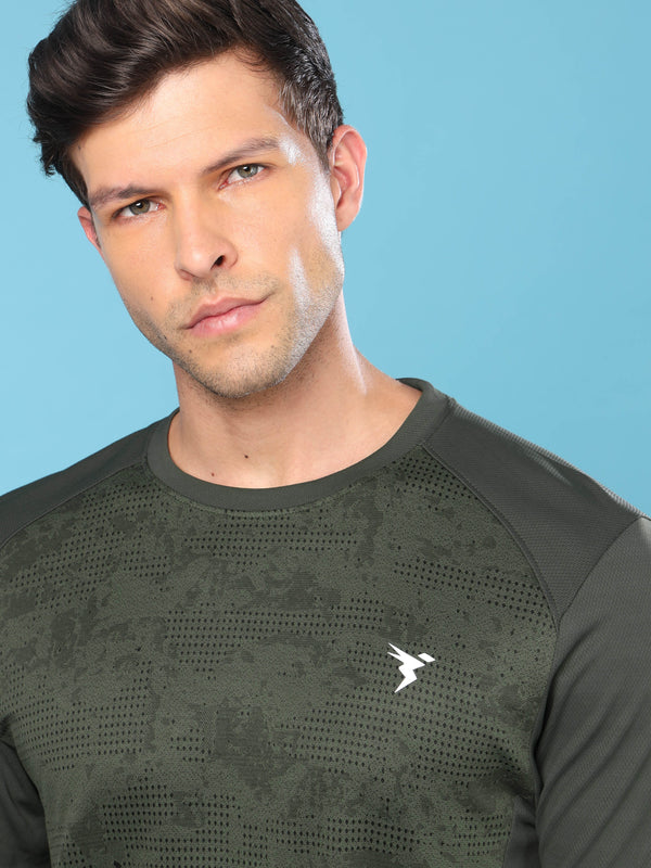 Men Slim Fit Crew Neck T-shirt with DOUBLE COOL