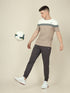 Men Colorblock Slim Fit Crew Neck T-shirt with MATPIQ