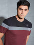 Men Colorblock Slim Fit Crew Neck T-shirt with MATPIQ
