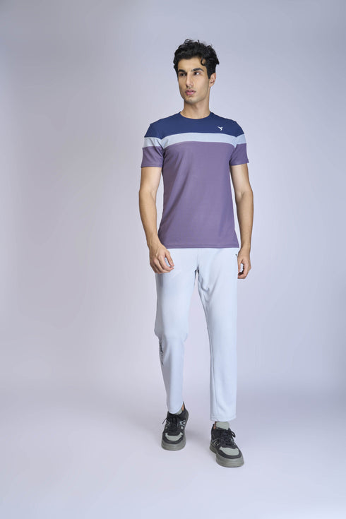 Men Colorblock Slim Fit Crew Neck T-shirt with MATPIQ