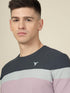 Men Colorblock Slim Fit Crew Neck T-shirt with MATPIQ