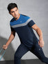 Men Colorblock Slim Fit Crew Neck T-shirt with MATPIQ