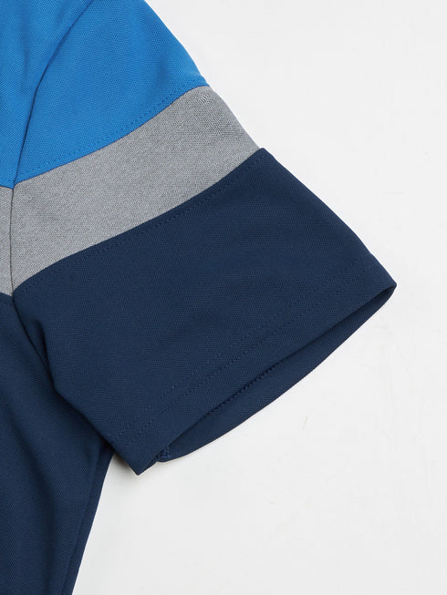 Men Colorblock Slim Fit Crew Neck T-shirt with MATPIQ