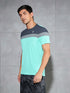 Men Colorblock Slim Fit Crew Neck T-shirt with MATPIQ