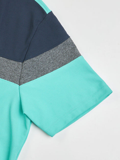 Men Colorblock Slim Fit Crew Neck T-shirt with MATPIQ
