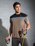 Men Colorblock Slim Fit Crew Neck T-shirt with MATPIQ