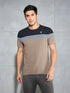 Men Colorblock Slim Fit Crew Neck T-shirt with MATPIQ
