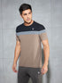 Men Colorblock Slim Fit Crew Neck T-shirt with MATPIQ