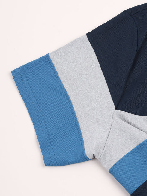 Men Colorblock Slim Fit Crew Neck T-shirt with MATPIQ
