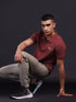 Men Solid Slim Fit Polo T-shirt with MATPIQ