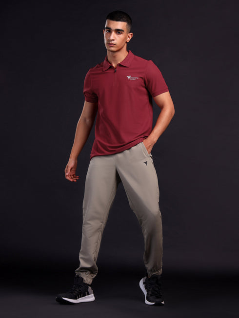 Men Solid Slim Fit Polo T-shirt with MATPIQ