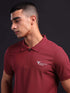 Men Solid Slim Fit Polo T-shirt with MATPIQ