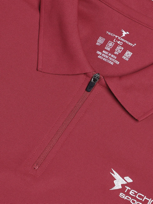 Men Solid Slim Fit Polo T-shirt with MATPIQ