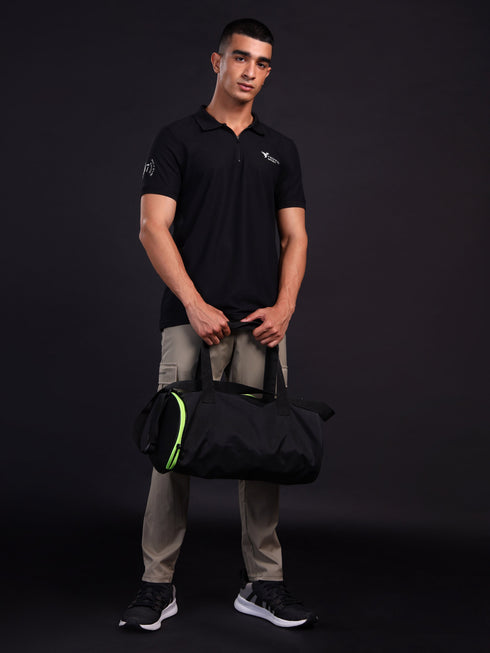 Men Solid Slim Fit Polo T-shirt with MATPIQ