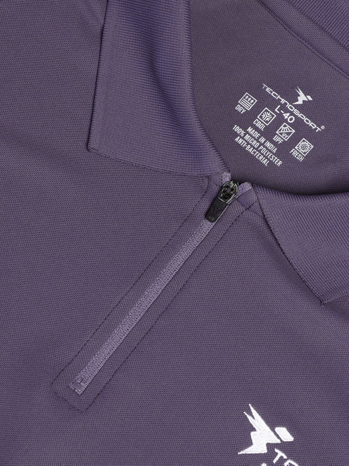 Men Solid Slim Fit Polo T-shirt with MATPIQ
