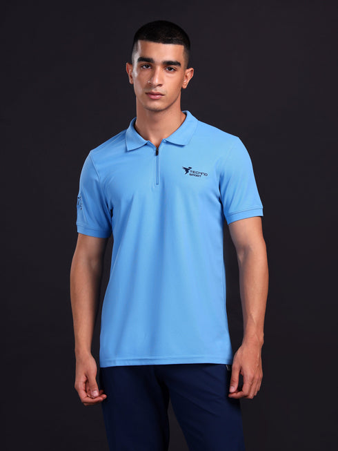 Men Solid Slim Fit Polo T-shirt with MATPIQ