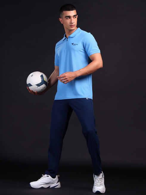 Men Solid Slim Fit Polo T-shirt with MATPIQ