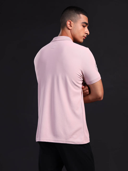 Men Solid Slim Fit Polo T-shirt with MATPIQ