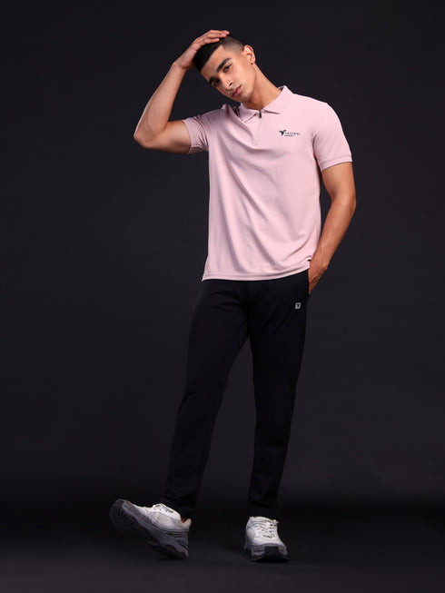 Men Solid Slim Fit Polo T-shirt with MATPIQ