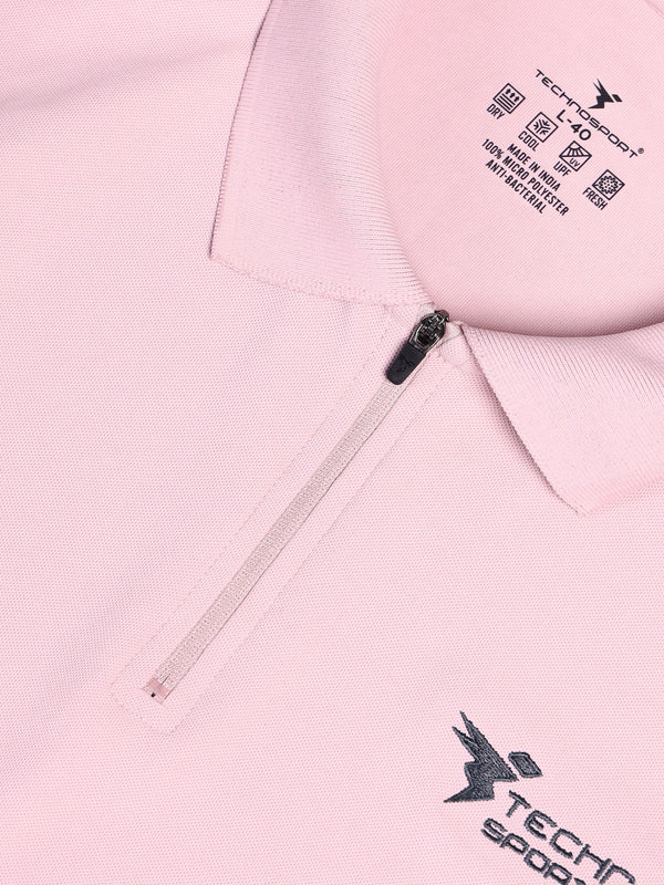 Men Solid Slim Fit Polo T-shirt with MATPIQ
