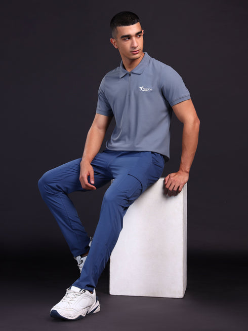 Men Solid Slim Fit Polo T-shirt with MATPIQ