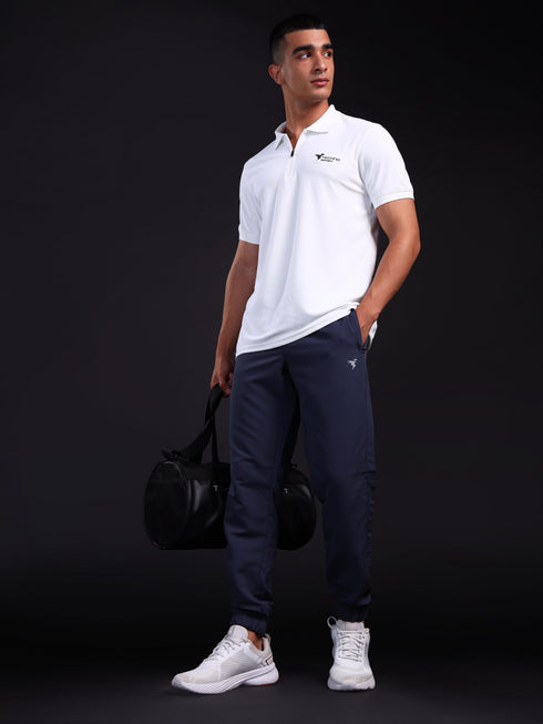Men Solid Slim Fit Polo T-shirt with MATPIQ