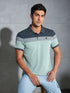 Men Colorblock Slim Fit Polo T-shirt with MATPIQ