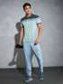 Men Colorblock Slim Fit Polo T-shirt with MATPIQ