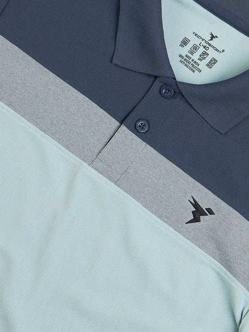 Men Colorblock Slim Fit Polo T-shirt with MATPIQ